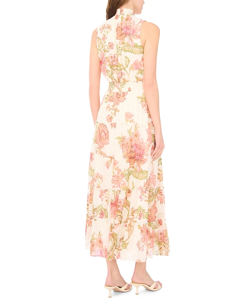 Msk Women's Sleeveless Mock Neck Maxi Dress