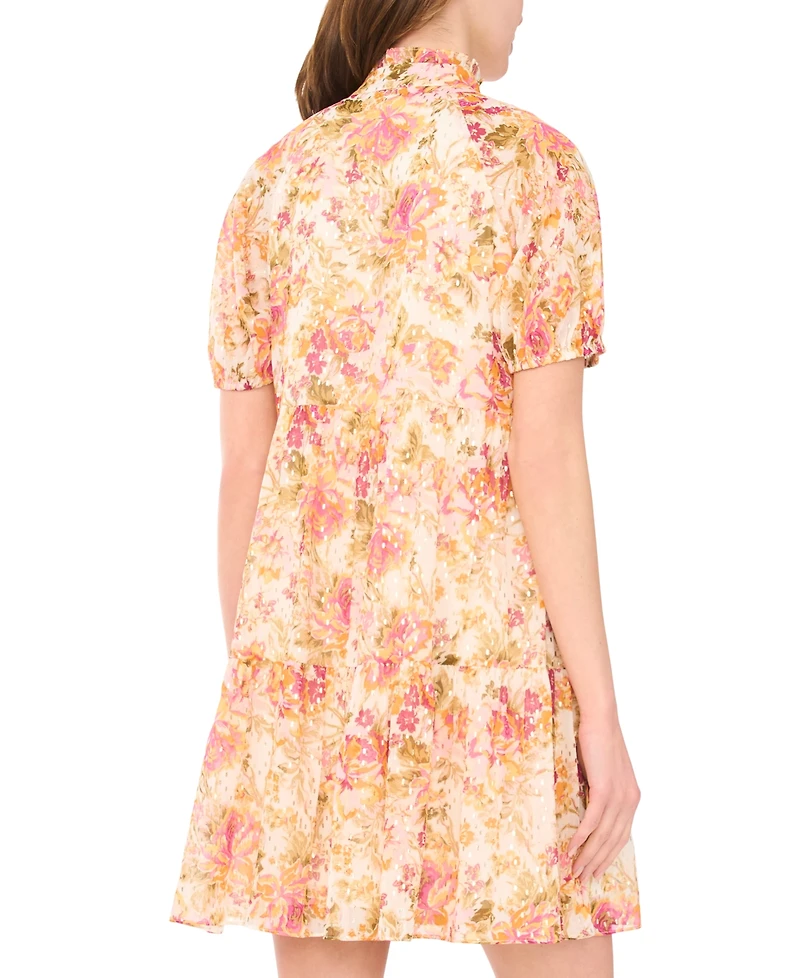 Msk Women's Short-Sleeve Babydoll Dress