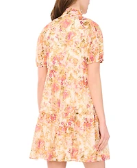 Msk Women's Short-Sleeve Babydoll Dress