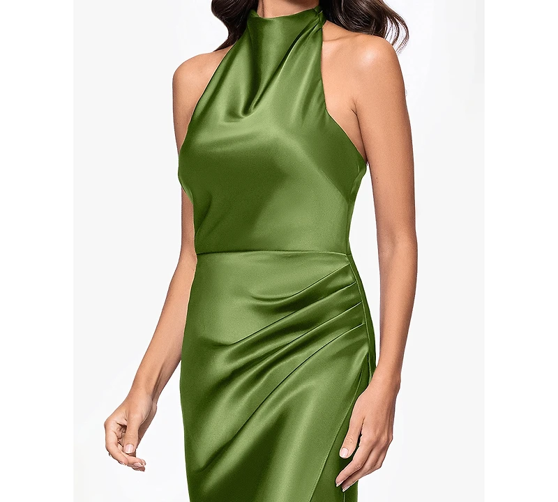 Betsy & Adam Petite Long Halter Dress