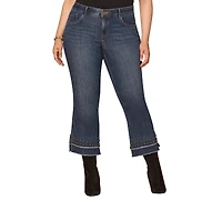 Democracy Plus Ab Solution Double Layer Fray Hem Studs Jeans