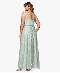 Xscape Plus Embellished 3D Flower Ball Gown