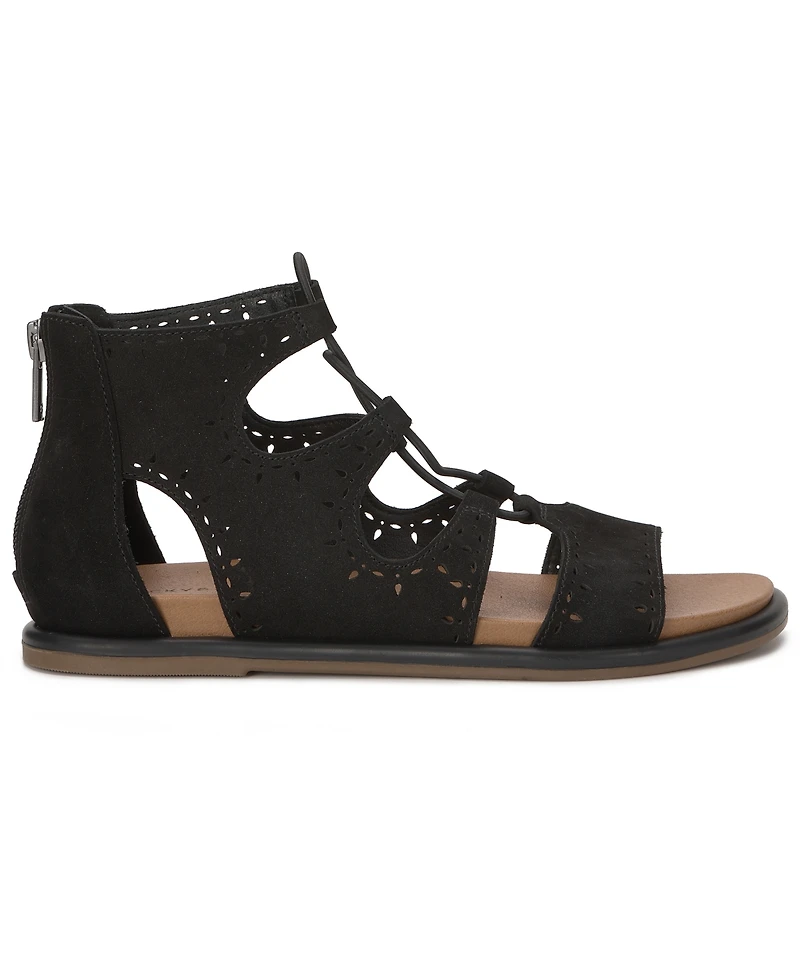 Lucky Brand Women's Sartea Laced Gladiator Flat Sandals
