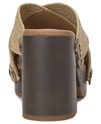 Lucky Brand Women's Casyna Criss-Cross Woven Strap Wood Platform Sandals