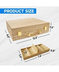 Gse Games & Sports Expert Casino Wooden Poker Chip Case with Trays for Nights 300 Pieces