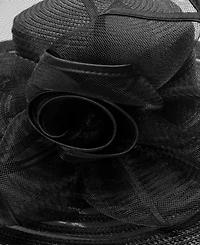 August Hats Sheer Widebrim Rosette Hat