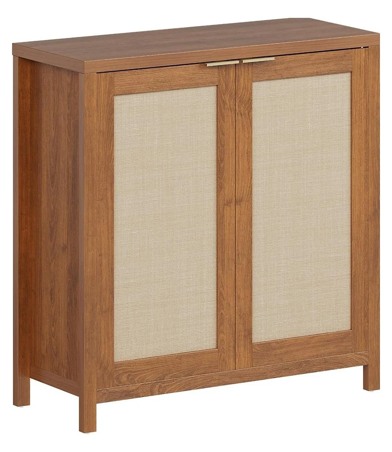 gaomon Farmhouse Rattan Buffet Cabinet with Storage & Adjustable Shelves