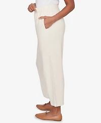 Alfred Dunner Petite Natural Wonder Linen Elastic Waist Ankle Pants