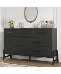 gaomon 7 Dresser for Bedroom, Freestanding 52 in Wide Drawer Dresser with Storage, Wooden Closet Storage Chest for Living Room