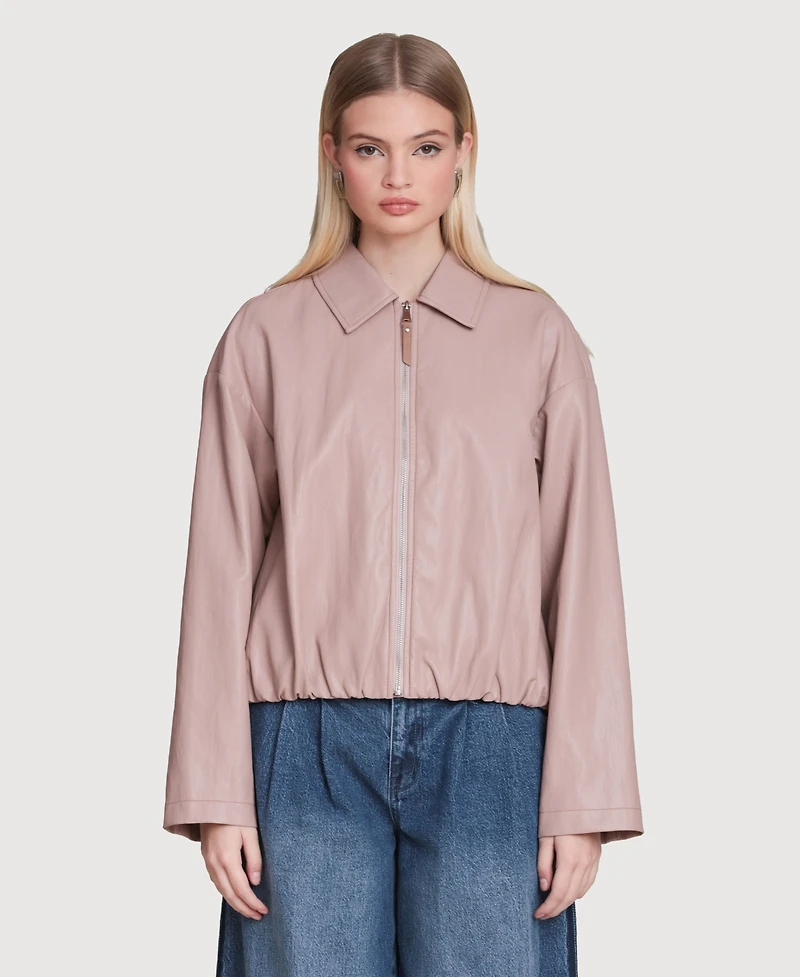 Avec Les Filles Women's Draped Zip Jacket