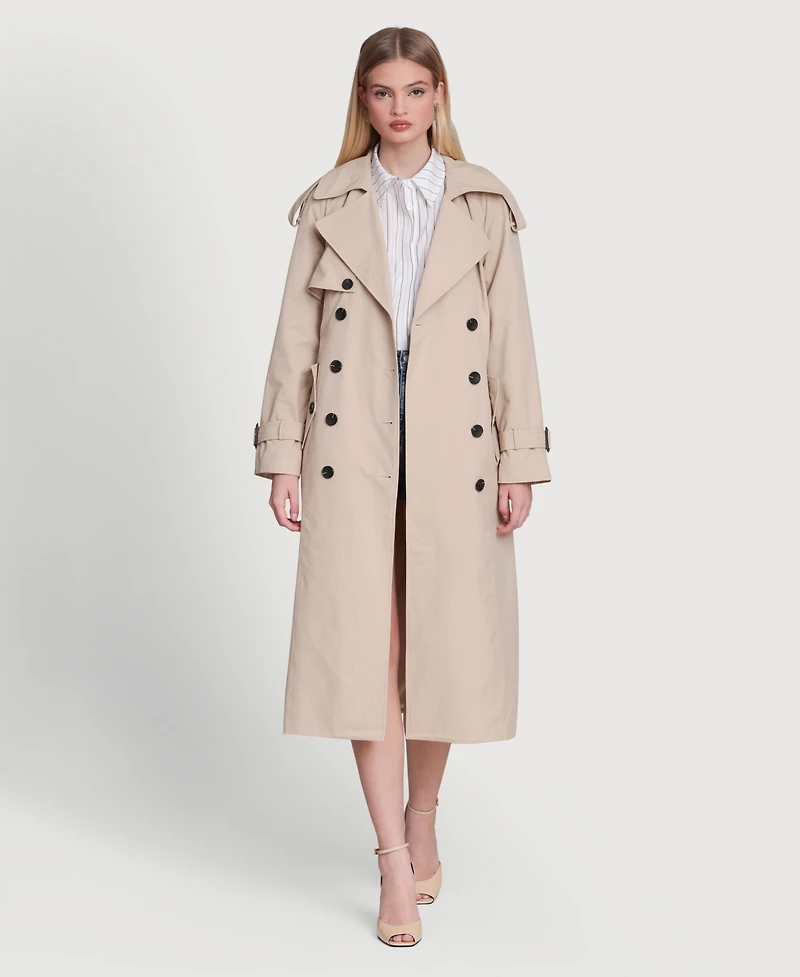 Avec Les Filles Women's Double Breasted Maxi Trench Coat