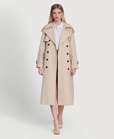 Avec Les Filles Women's Double Breasted Maxi Trench Coat