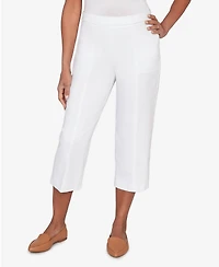 Alfred Dunner Petite The Royal Treatment Relaxed Flat Front Patch Pocket Capri Pants