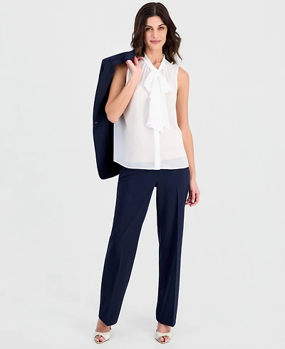 Tahari Asl Women's Tie-Neck Sleeveless Top