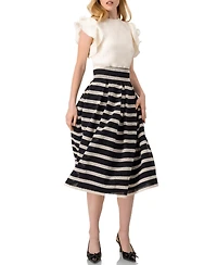 Ivonne Women's Ruffled Sleeve Textured Blouse