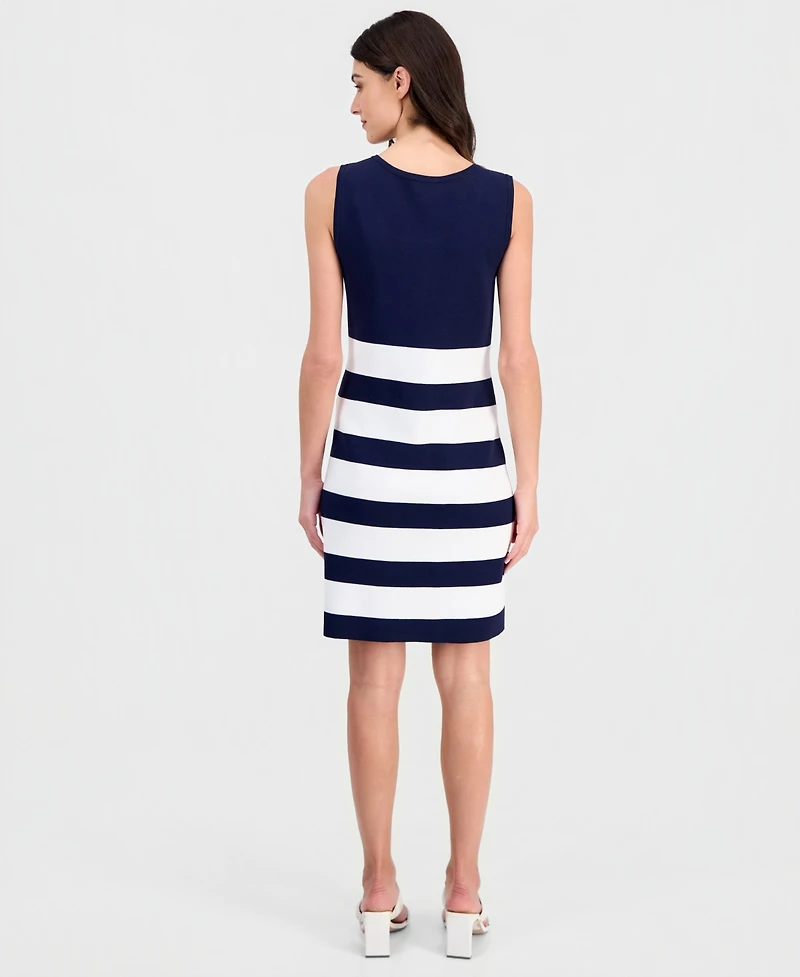 Tahari Asl Women's Striped Knit Tank Dress