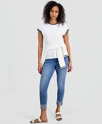 Nautica Women's Striped-Trim Dolman-Sleeve T-Shirt