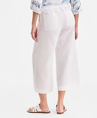 Charter Club Women's Cropped Wide-Leg 100% Linen Pants, Exclusively at Macy's