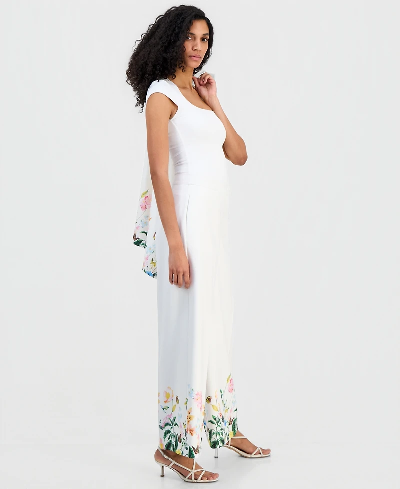 T Tahari Women's Wide-Leg Floral-Print Pants