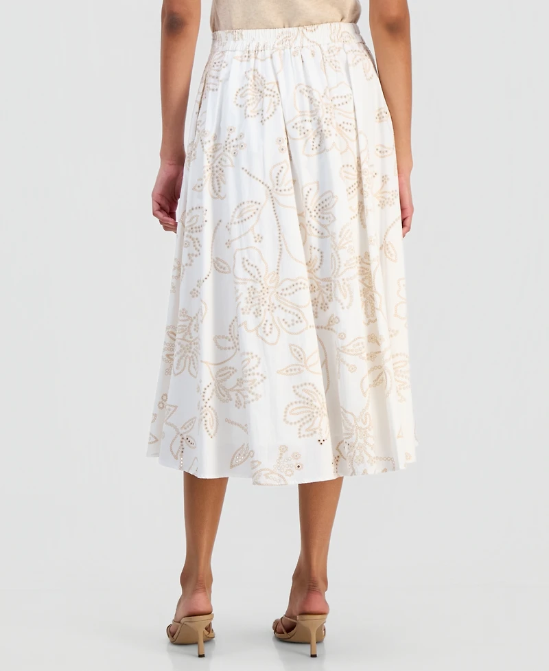 T Tahari Women's Cotton Pull-On Skirt