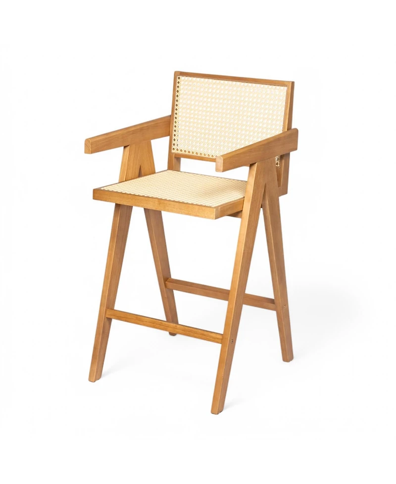 Streamdale Furniture 27" Cane Seat Bar Stool - Natural Wood