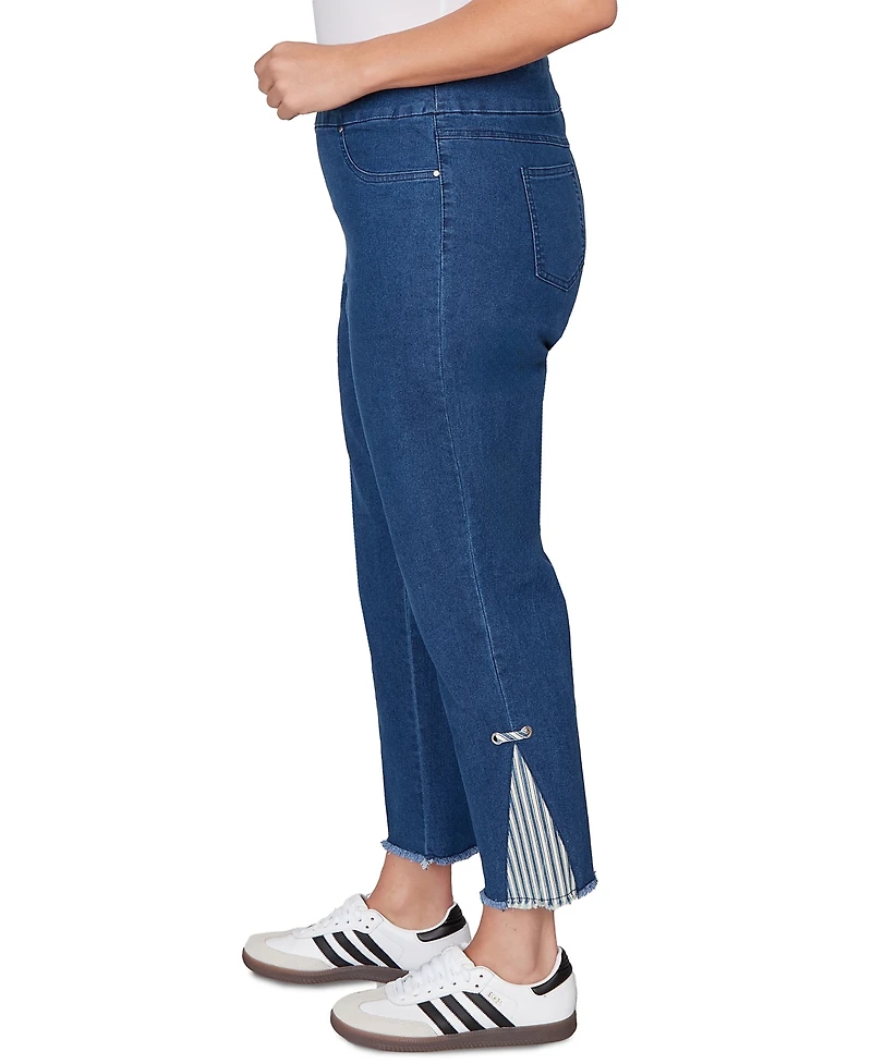 Ruby Rd. Plus Nautical Stripe Inset Slim Fit Jean