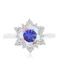 Macy's Aurora Borealis (3.39 ct. t.w.) & Cubic Zirconia (3.392 Halo Solitaire Engagement Ring
