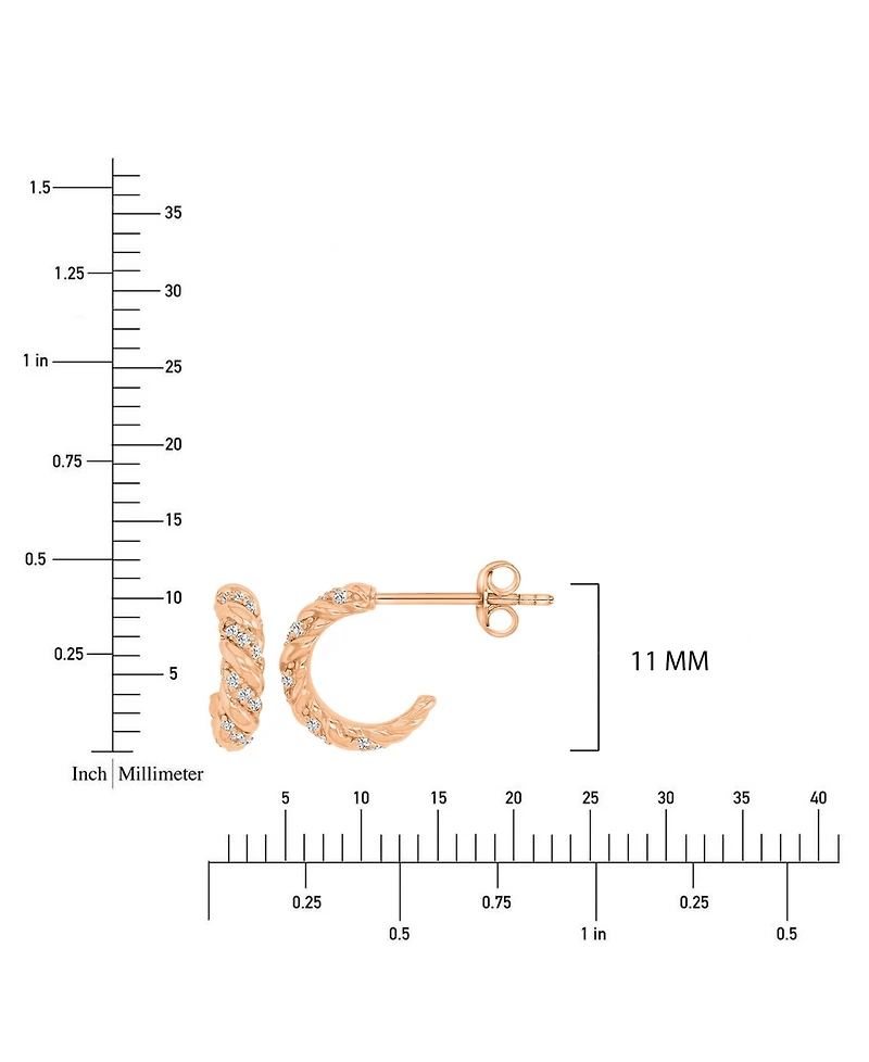 Macy's Cubic Zirconia (0.27 ct. t.w.) Spiral Huggie Earrings
