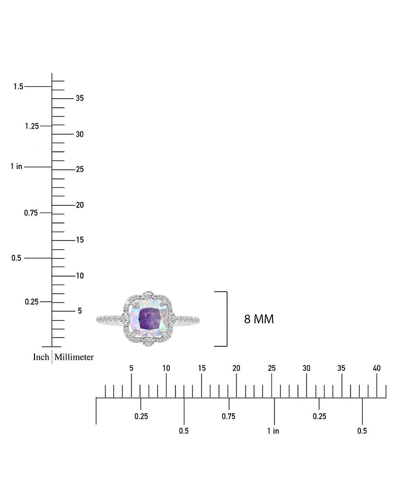 Macy's Aurora Borealis (4.37 ct. t.w.) & Cubic Zirconia Cushion Ring