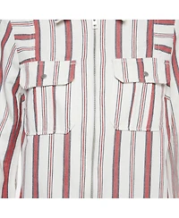 Pre-Owned Zadig & Voltaire Women's White Striped Cotton Tach Raye Jacket