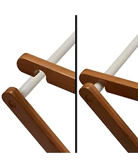 Household Essentials Bamboo and Metal Wall Mount Extendable Drying Rack