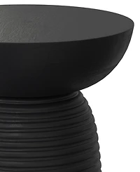 Simpli Home Boyd 13" Mango Wood Solid Ribbed Accent Table