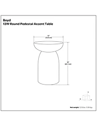 Simpli Home Boyd 13" Mango Wood Solid V-Chisel Accent Table