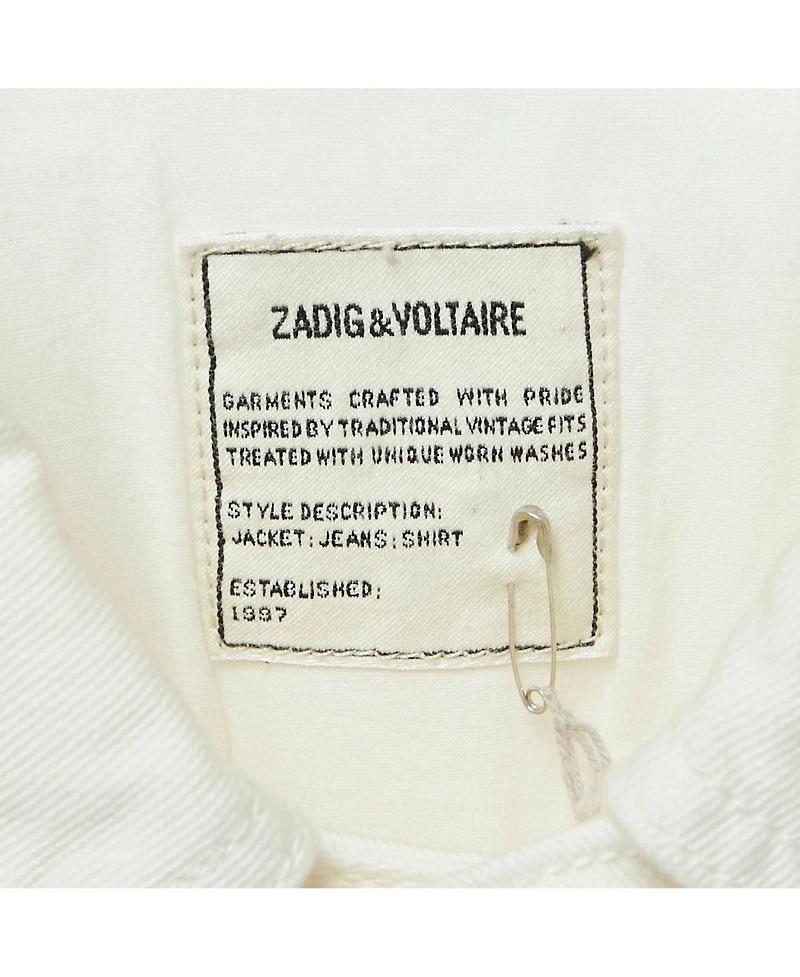 Pre-Owned Zadig & Voltaire Women's White Denim Button Front Kimi Jacket