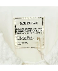 Pre-Owned Zadig & Voltaire Women's White Denim Button Front Kimi Jacket