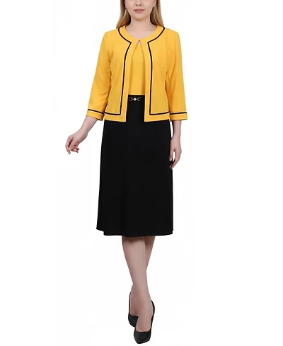 Ny Collection Petite 3/4 Sleeve 2 Piece Dress Set