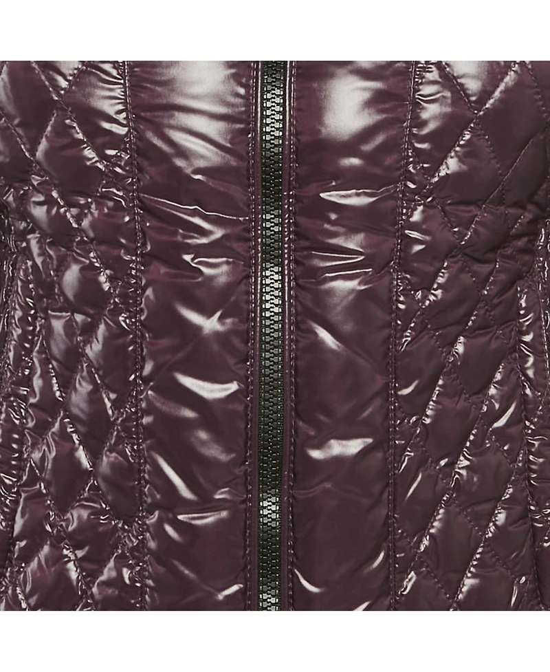 Pre-Owned Moncler Women's Purple Synthetic Short Biker Jacket