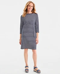 Style & Co Women's Striped Boat-Neck Knit Dress, Macy's Exclusive