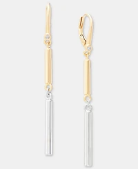 Dkny Two-Tone Bar Statement Double Drop Earrings