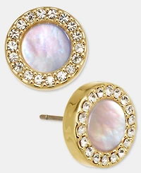 Dkny Mother of Pearl Inlay Statement Stud Earrings