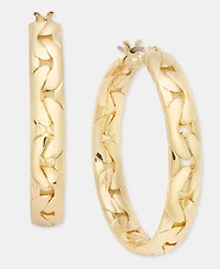 Dkny Chain Open Dynamic Hoop Earrings