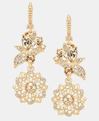 Marchesa Crystal Flower Double Drop Earrings