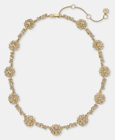 Marchesa Crystal Flower Station Necklace, 16" + 3" extender