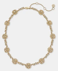 Marchesa Crystal Flower Station Necklace, 16" + 3" extender