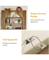Tribesigns 70.87" Tall Arched Bookshelf, 8-Tier