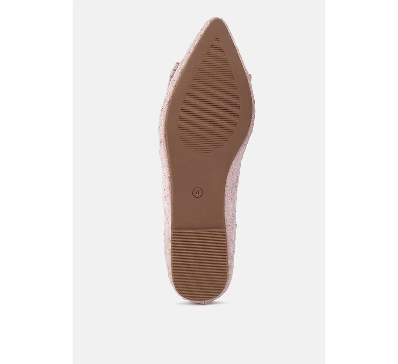 Womens cicely jacquard bow embellished ballet flats