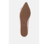 Womens cicely jacquard bow embellished ballet flats