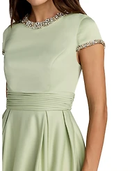 Mac Duggal Women's Embellished Satin Cap Sleeve Ball Gown