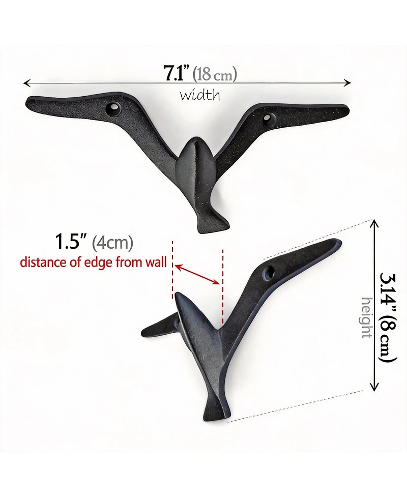 Yigii Iron Gull Bird Wall Hooks