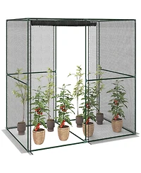 Outsunny 4' x Walk-in Crop Cage, Plant Protectors with Door,